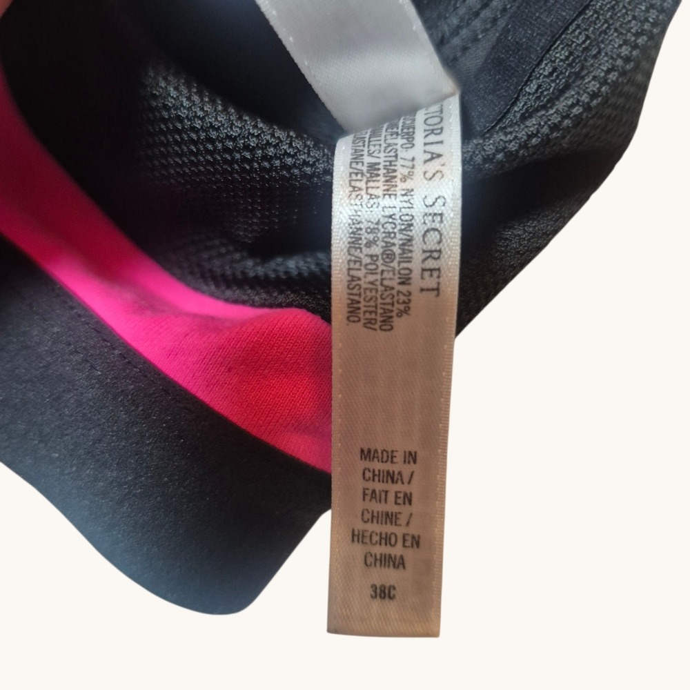 Victoria's Secret VSX Sport Bra Womens 38C High Impact Zip Front Pink Athleisure - Picture 6 of 6